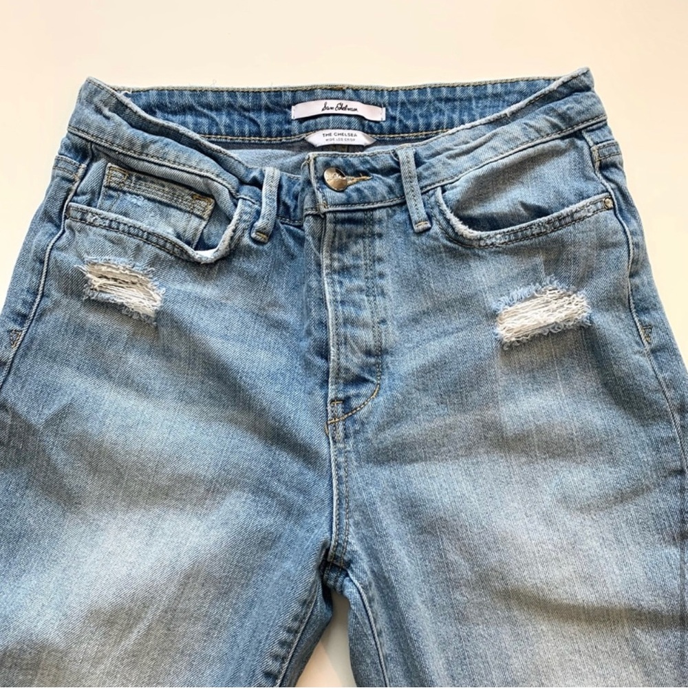 Sam Edelman Chelsea High Rise Wide Leg Crop Denim Jeans - Picture 4 of 12